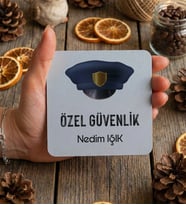 Kişiye Özel Özel Güvenlik Bardak Altlığı  Hediyesi (Beyaz)