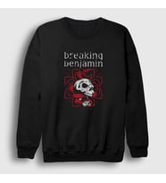 Presmono Unisex Siyah Snake Breaking Benjamin Sweatshirt 388217tt
