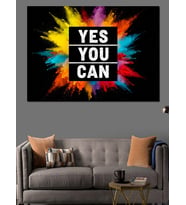 "Yes You Can" ( Evet Yapabilirsin) Motivasyon Yazısı Dekoratif Kanvas - Mdf Ahşap Tablo