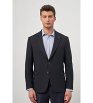 Koyu Lacivert Baskılı Mono Yaka 4 Drop Comfort Fit Classic Ceket 1002245157