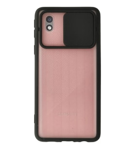 Durukar® Samsung Galaxy A01 Core Kılıf Palm Buzlu Kamera Sürgülü Silikon - Siyah