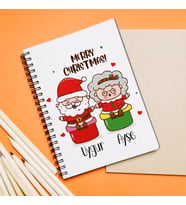 Mutlu Yıllar & Merry Christmas & Yılbaşı & Noel Baba Tasarımlı Defter Kişiye Özel