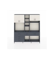 Arges Dolap 11 Raflı 6 Çekmeceli 4 Kapaklı 220x30x243 Antrasit-Aytaşı/Antrasit