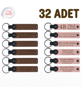 A Kahve & Yavru Ağzı, Çizim Kursu Mezunlarına Anı, 32’li Set, İsim Ve Tarihli Deri Hediyelik