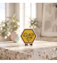 Sevgi Dolu Kalp Mozaiği Dekoratif Süsü, kahve köşelerinizi tamamlayan estetik bir aksesuar 10x10 cm, Sarı