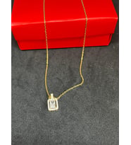 Gümüş 925 Ayar Baget  Taşlı Gold  Kolye