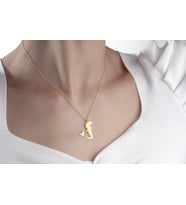 Kişiye Özel 925 Ayar Gümüş Minimalist Deniz Kızı Model Kolye (Gold)