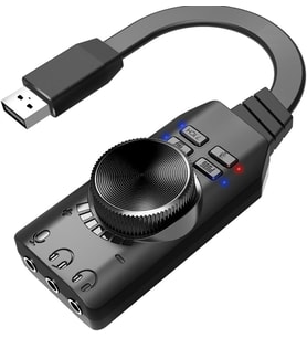 A4677 USB 2.0 Ses Kartı 7.1 Kanallı Pc ve Laptop Için Pubg Oyun Harici Ses Kartı 3.5mm-Kulaklıkla Tak ve Çalıştır Mikrofon Jakları Ses Kontrolü Mikrofon Oyunları Ses Efekti Yükseltme Adaptörü