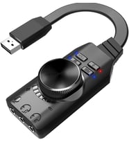 A4677 USB 2.0 Ses Kartı 7.1 Kanallı Pc ve Laptop Için Pubg Oyun Harici Ses Kartı 3.5mm-Kulaklıkla Tak ve Çalıştır Mikrofon Jakları Ses Kontrolü Mikrofon Oyunları Ses Efekti Yükseltme Adaptörü