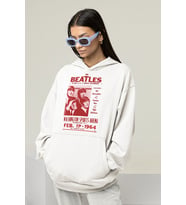 The Beatles Müzik Grubu Baskılı Unisex Oversize Hoodie