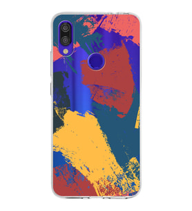 Xiaomi Redmi Note 7 Pro Uyumlu Kapak Brushstroke Tasarımlı Şeffaf Silikon Kılıf