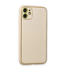İphone 12 Kılıf Co Deri  Kapak - Gold
