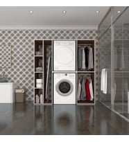 Kenzlife çamaşır-kurutma makinesi dolabı ve giysi dolabı cevheri sol cvz 180*170*60  banyo (Beyaz)