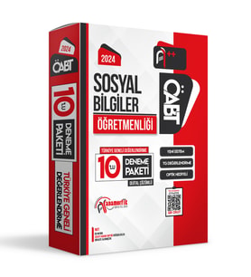 2024 ÖABT SOSYAL BİLGİLER Öğretmenliği 10lu Dijital Çözümlü Paket Deneme TG Anamorfik Yayınları