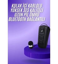 Makaralı Bluetooth Kulakiçi Yaka Kulaklığı Kablosuz Kulaklık
