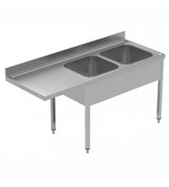 Electrolux Professional Tezgahaltı Bulaşık Makinesi Tezgahı, 2 Evye (500x500 Mm) & Sol Tarafta Süzdürme - 1800 Mm, Plus GLR2SSPE