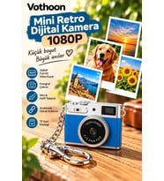 Mini Retro Dijital Kamera 1080p Full Hd Fotoğraf & Video Çekimi Lcd Ekran Mini Kamera Tf Kart Destek