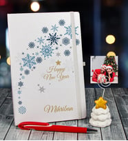 eJOYA Yeni Yıla Özel Defter Kalem Ve Fotoğraflı Çam Ağacı Notluk Hediye Seti 110662 (Beyaz)