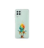 Samsung Galaxy A22 ile uyumlu Splash ahtapot tasarımlı şeffaf silikon kılıf