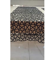 Salon Takımı Angles Çeyizlik Siyah Runner Set 5 Parça İşlemeli Ranır Masa Sehpa Konsol Örtüsü