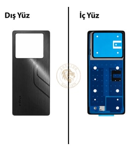 Infinix Note 40 Siyah Uyumlu Arka Kapak Arka Cam Batarya Pil Kapağı Lazer Kesim Back Cover