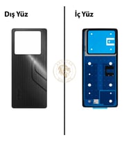 Infinix Note 40 Siyah Uyumlu Arka Kapak Arka Cam Batarya Pil Kapağı Lazer Kesim Back Cover