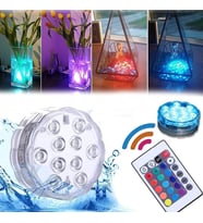 SUBMERSİBLE LED LİGHT IP68 REMOTE CONTROL 16 COLORS SU GEÇİRMEZ KUMANDALI IŞIKLI BARDAK ALTLIĞI RGB