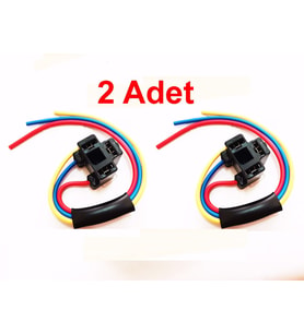 H4 Ampul Duyu Atom Far Fişi 2 Adet 1,5mm Kablolu H4 Soket H4 Ampul Soketi