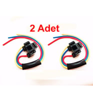 H4 Ampul Duyu Atom Far Fişi 2 Adet 1,5mm Kablolu H4 Soket H4 Ampul Soketi
