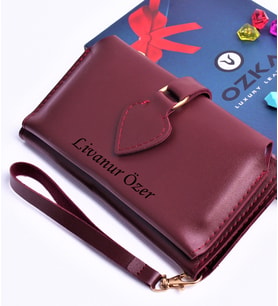BORDO MAÇA MODEL TREND KADIN CÜZDANI