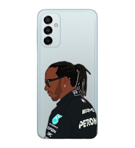 Samsung Galaxy M14 Uyumlu Lewis Hamilton Desenli Şeffaf Telefon Kılıfı