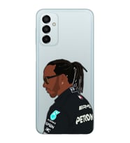 Samsung Galaxy M14 Uyumlu Lewis Hamilton Desenli Şeffaf Telefon Kılıfı
