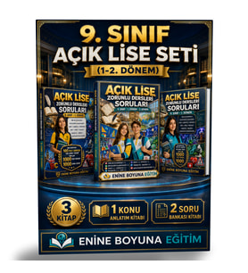 9. Sınıf Açık Lise Seti – 1. ve 2. Dönem Zorunlu Dersler 3 Kitap