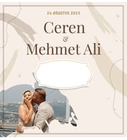 Nikah Düğün Nişan Davetiyesi Kare İkiz İp Bağlamalı 5041