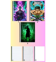 Roronoa zoro 3 adet defter A4 büyük boy çizgili_kareli_çizgisiz