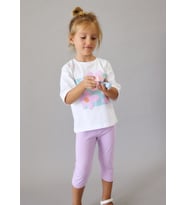 Mayoral Kız Çocuk Oversize Baskılı Tshirt Krem