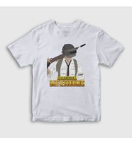 Presmono Unisex Çocuk Beyaz Cartoon Pubg T-Shirt 29937tt