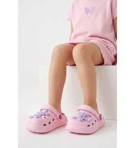 Elit MYS303 Patik Kız Çocuk Emojili Sabo Terlik Pembe