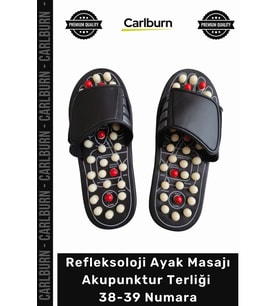 Özel Üretim Sağlık Destekli Rahatlatıcı Refleksoloji Ayak Masajı Akupunktur Terliği 38-39 Numara