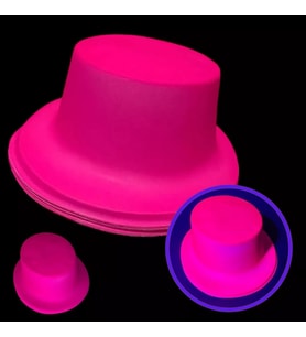 Neon Partisi Pembe Renk Plastik Fötr Şapka