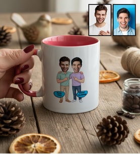 Kişiye Özel Karikatürlü Kankaya Erkek Kardeşe Abiye Hediye Kupa Bardak Doğum Günü Hediyesi
