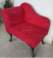 Yeni Model Tekli Köşe Koltuğu Josefin Bench Siyah Ayak (Kırmızı)