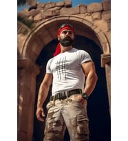 Unisex Bisiklet Yaka Baskılı Oversize T-Shirt - Beyaz