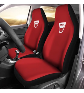 Dacia Logan  Araca Özel Oto Koltuk Kılıfı PRO - Kırmızı ( Yeni Tasarım - Yeni Fit Kalıp ) (Siyah)