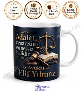 Hukuk Fakültesi Mezununa Hediye Kişiye Özel Baskılı Kupa Bardak Avukat Hediye