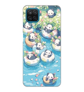 Samsung Galaxy M22 Uyumlu Panda Tasarımlı Şeffaf Telefon Kılıfı
