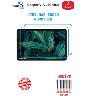 Casper VIA L40 10.4" İçin Nano Ekran Koruyucu 9h Esnek 2 ADET