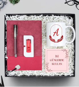 Kişiye Özel Defter Kalem USB Bellek Kupa Hediye Seti