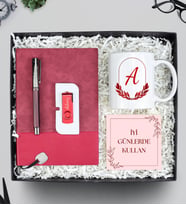 Kişiye Özel Defter Kalem USB Bellek Kupa Hediye Seti