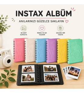 instax albüm,bütün renklerde-48 fotoğraf hediyeli